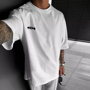 Oxvyn Oversized ERROR 404 T-Shirt – White Graphic Streetwear