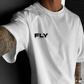 Oxvyn Fly T-Shirt in white, casual streetwear essential, front view