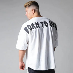 Oxvyn Lfyt Loose Fit Sport T-Shirt in white, short sleeve gym wear, front view